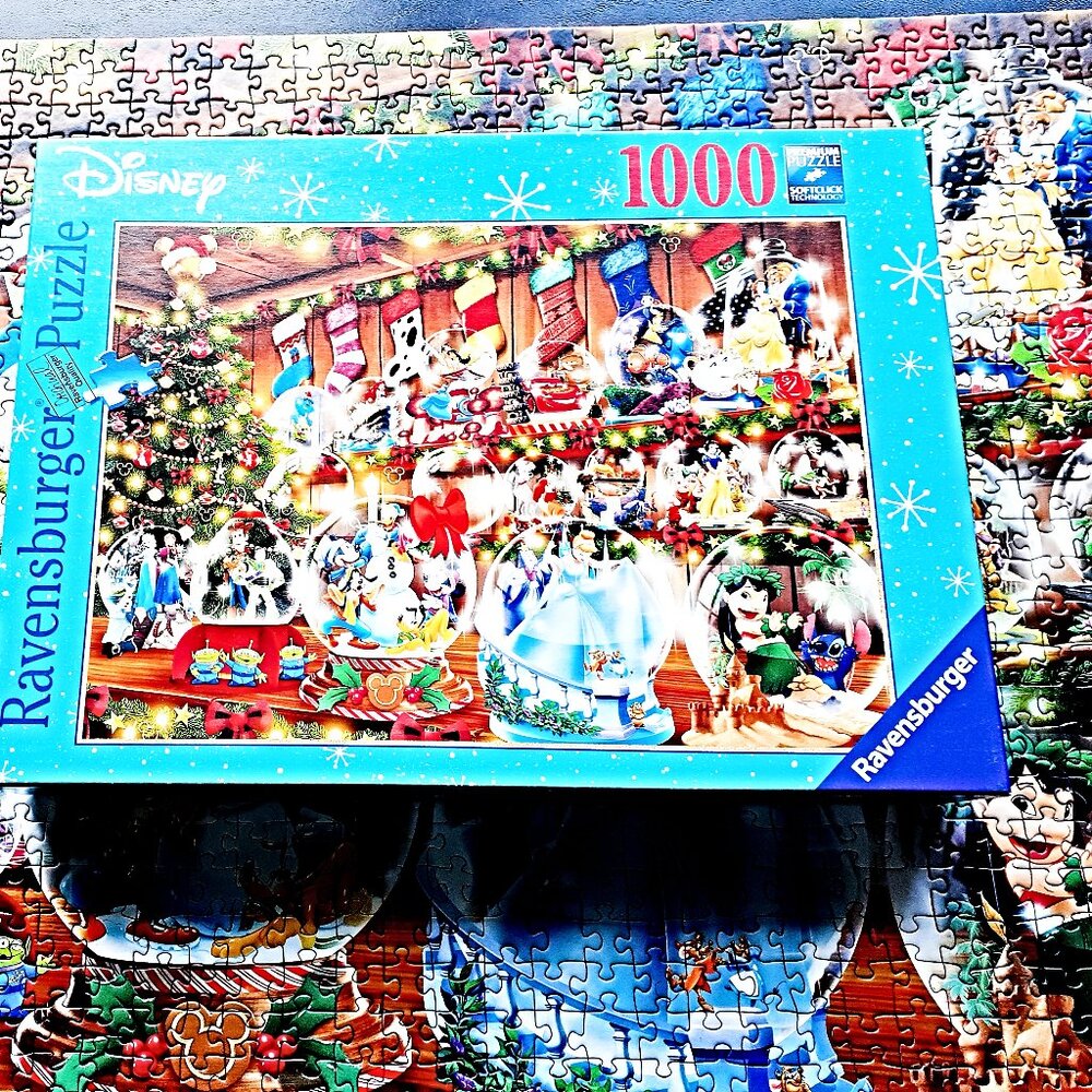 Ravensburger Jigsaw Puzzle Christmas Disney Snow Globes 1000 Pieces Complete